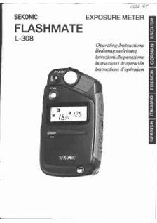 Sekonic L 308 Flashmate manual. Camera Instructions.